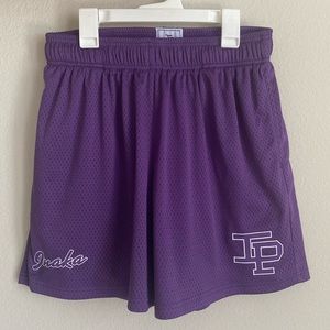 Inaka Power Men's Athletic Shorts in Purple with White Logos